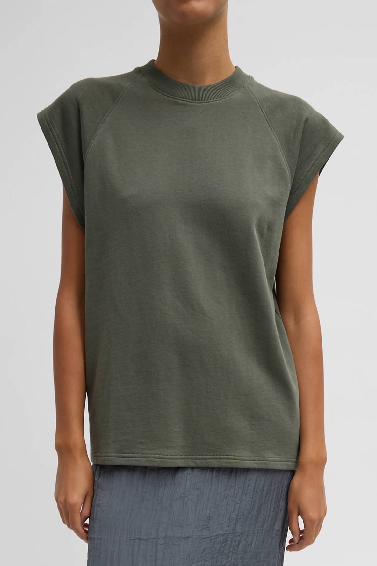Tibi Light Weight Sweashirting Sleeveless Easy Top
