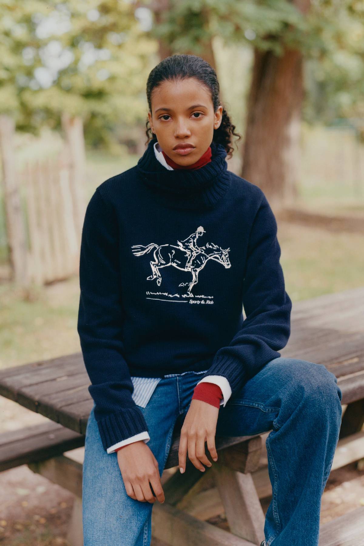 Sporty & Rich Horse Knitted Turtleneck