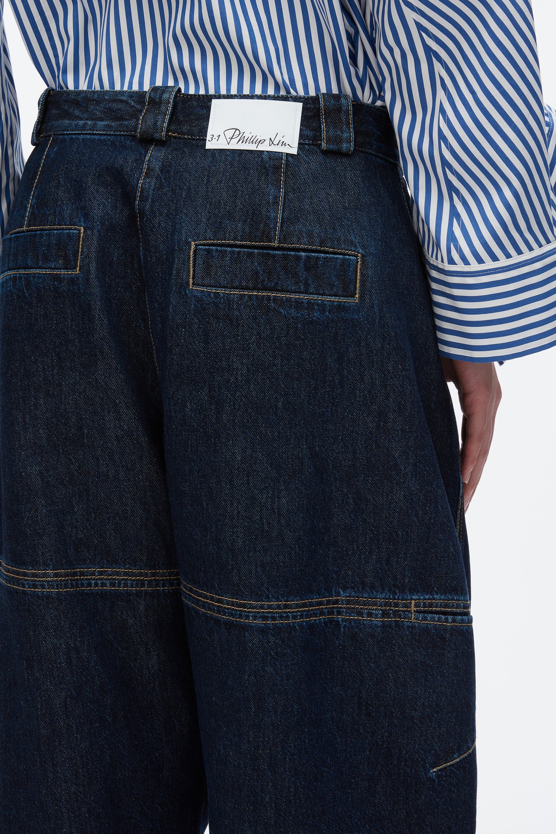 3.1 Phillip Lim Curved Wide Leg Cropped Jean