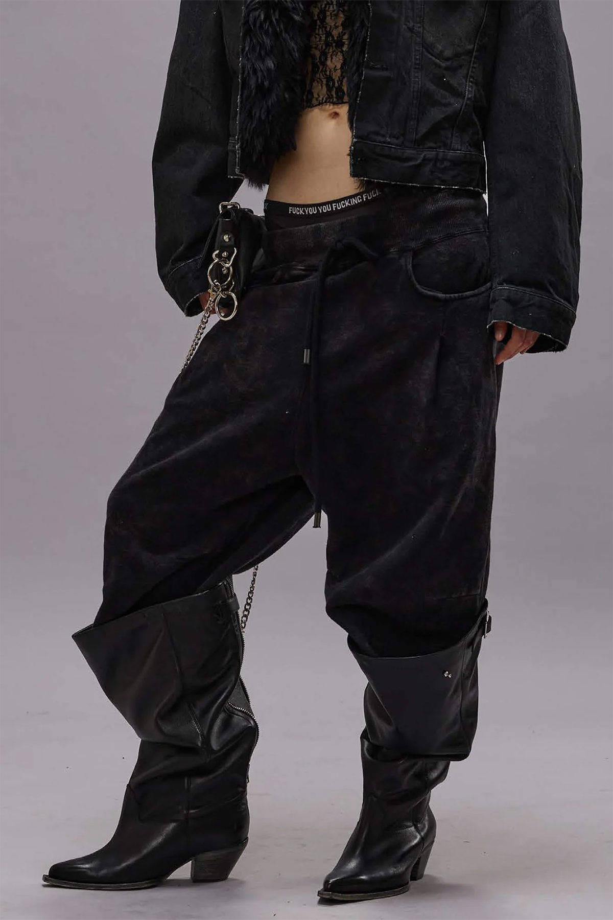 R13 Cropped Pleated Sweatpant
