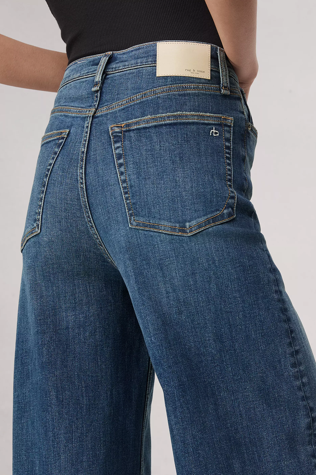 Rag & Bone Flexi Sofie - Vaqueros anchos de tiro alto y largo completo