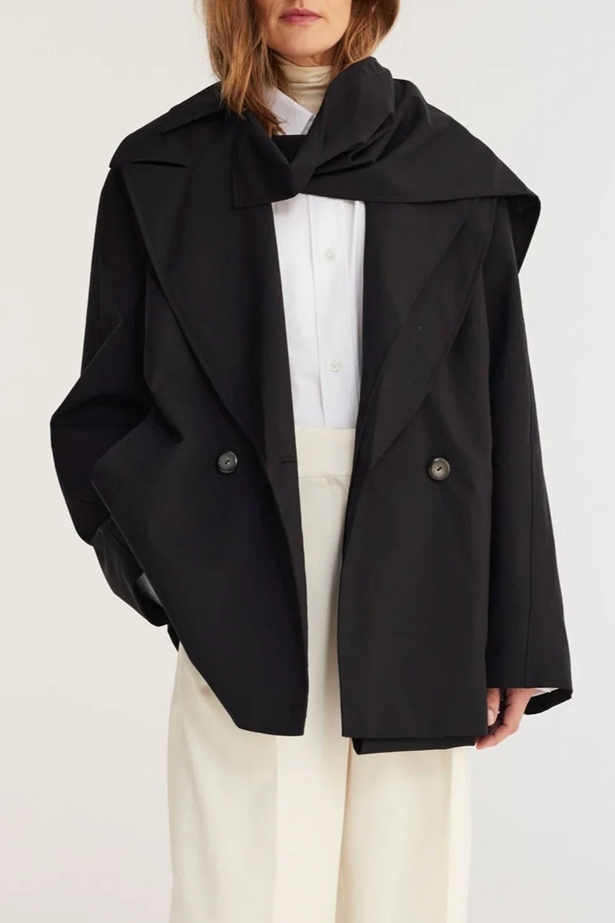 Róhe Wool Tailoring Scarf Jacket