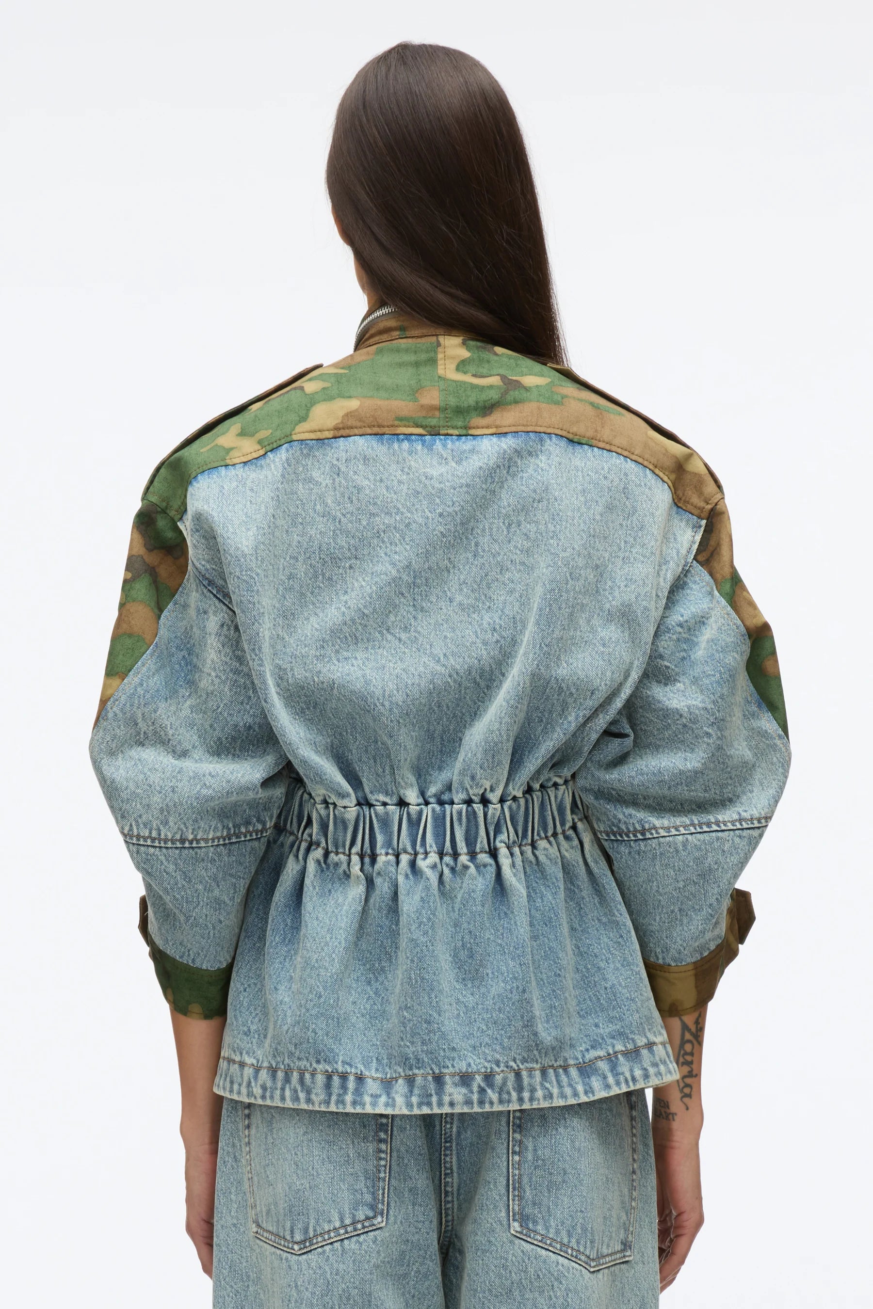3.1 Phillip Lim Patchwork Camo Ripstop Cinched Womens Utility Jacket