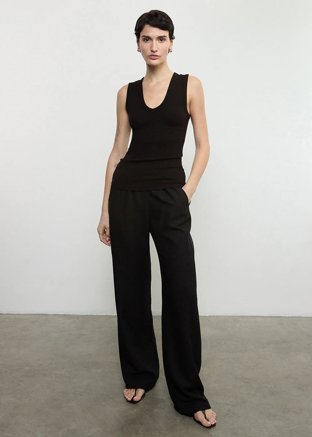 Enza Costa Textured Rib Sleeveless U