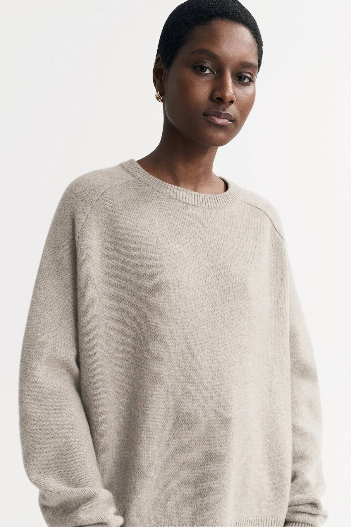 Soft Goat Boyfriend O‑Neck – Oversized Cashmere Crewneck | Canada