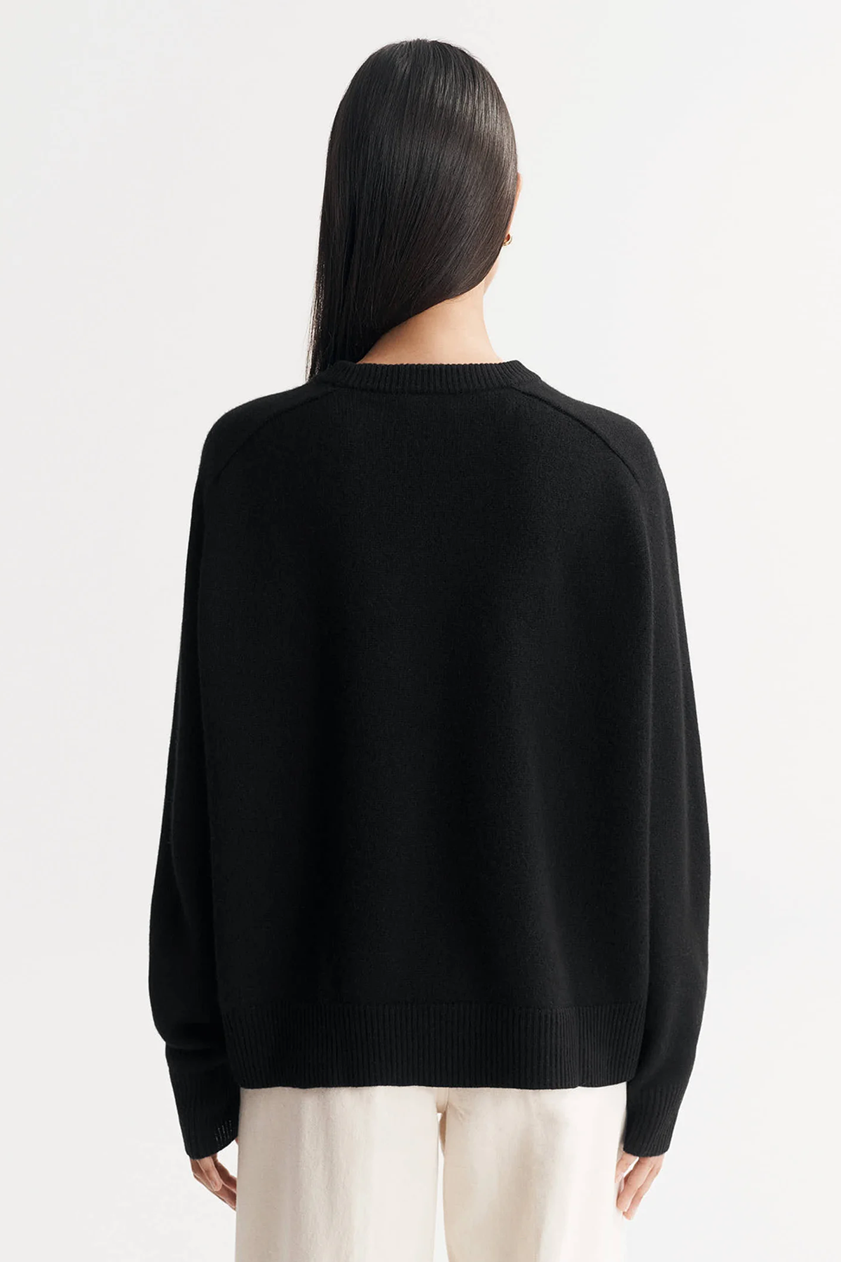 Cuello redondo Boyfriend de cabra suave