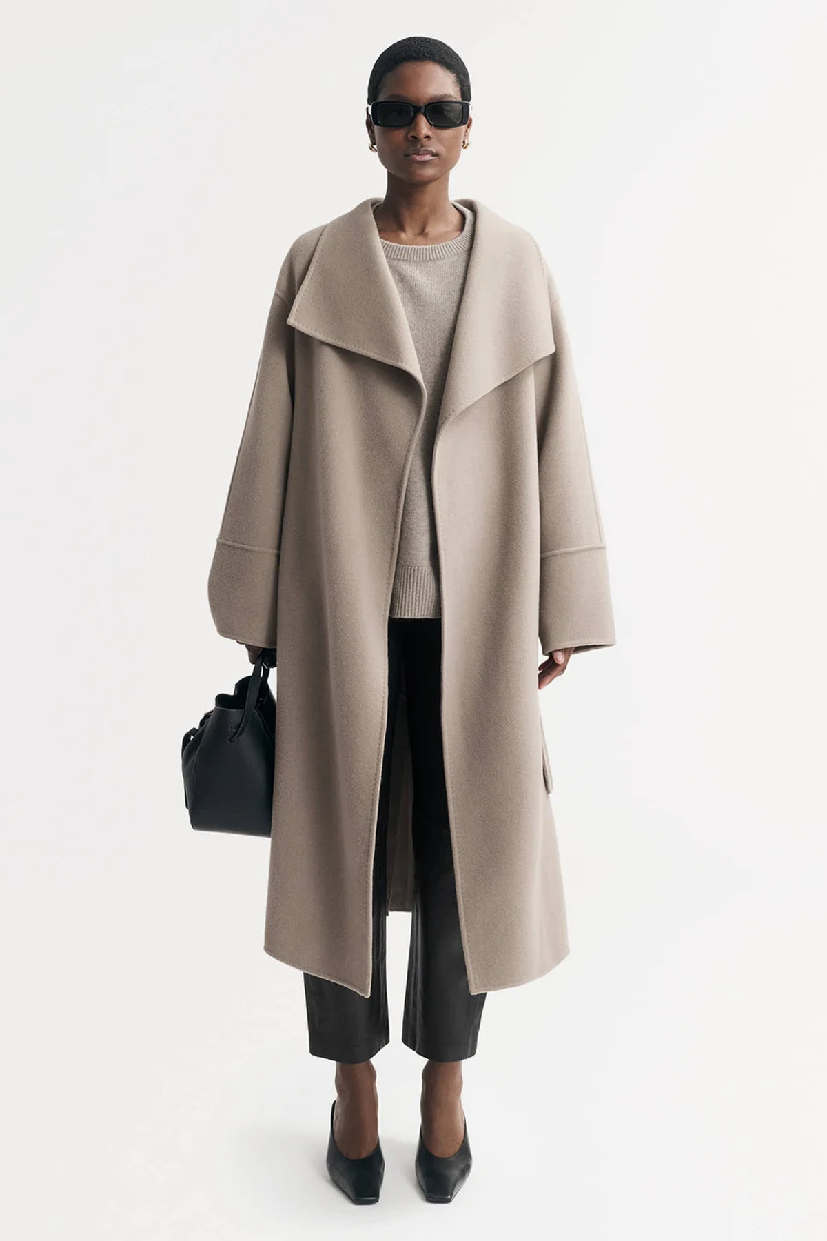 Cuello redondo Boyfriend de cabra suave