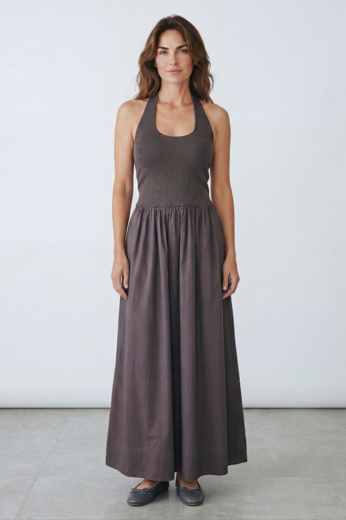 St. Agni Halter Gathered Dress