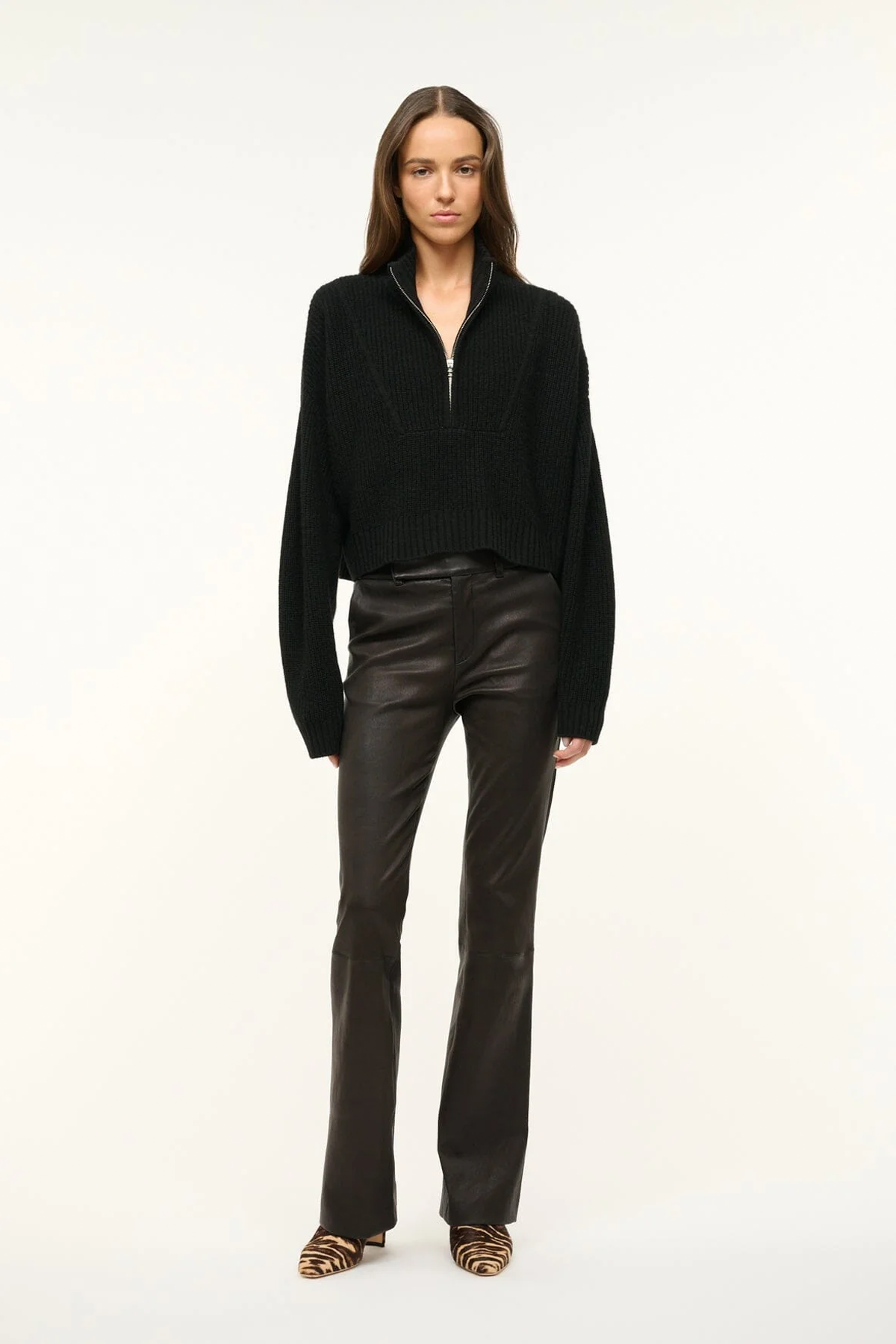 Staud Cashmere Cropped Hampton Sweater