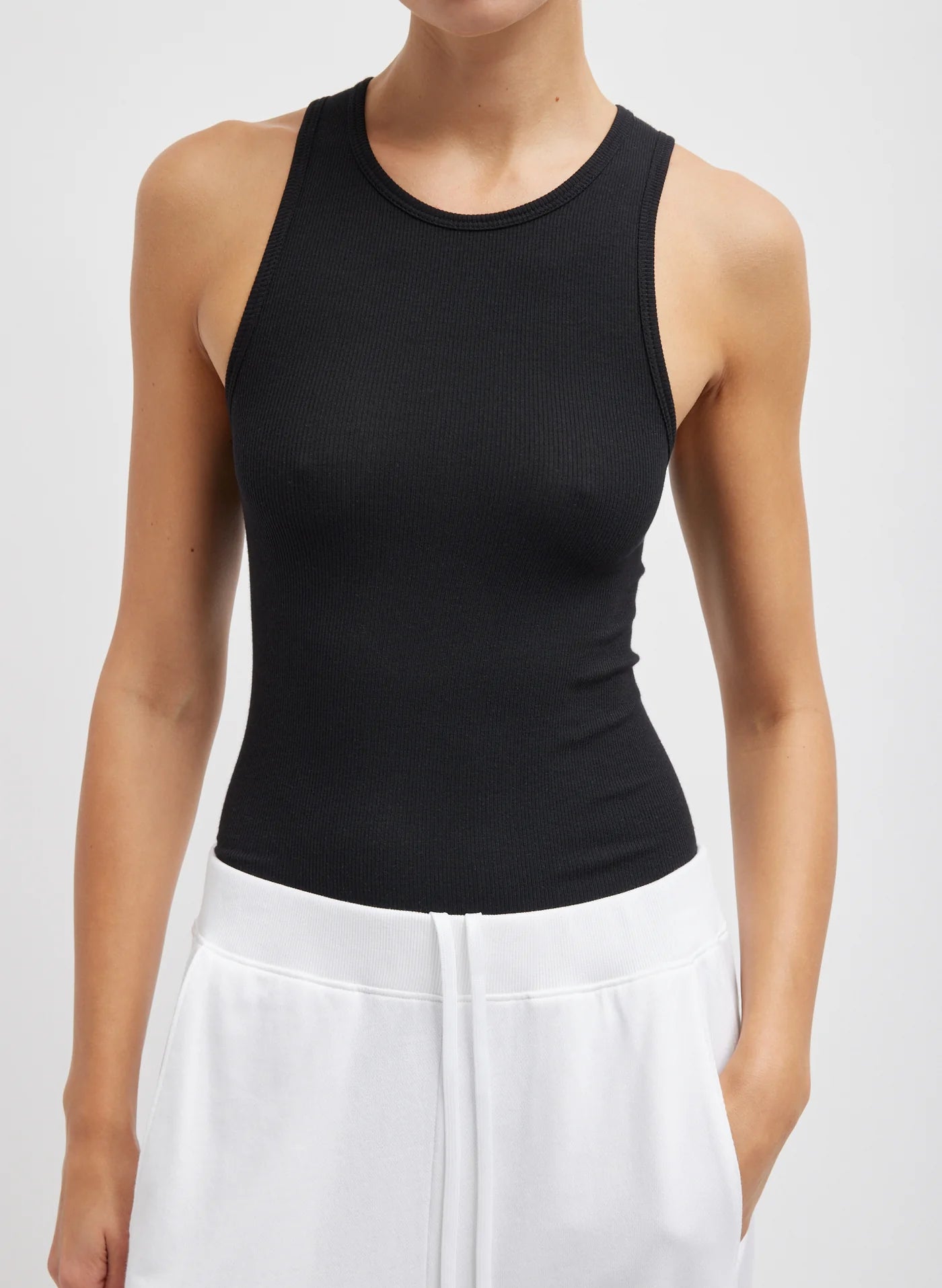 Tibi Circular Fine Rib T Tank