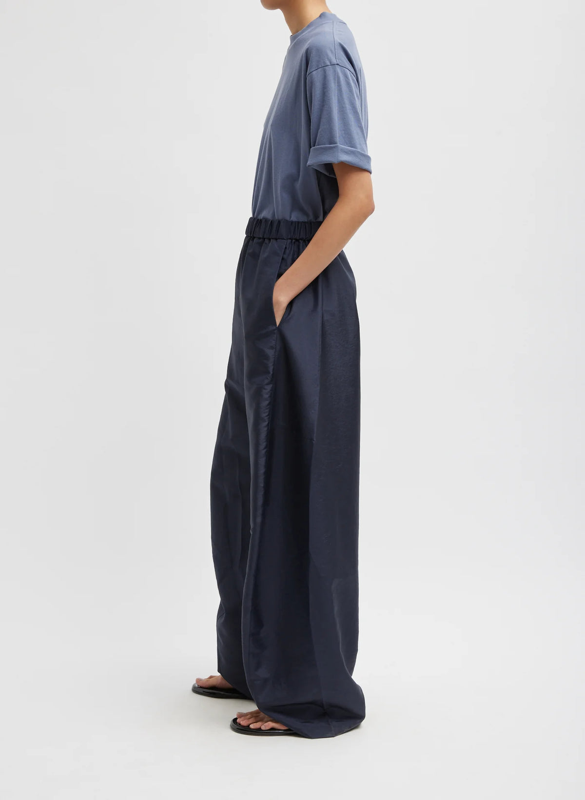 Tibi Crispy Nylon Winslow Pant - Navy