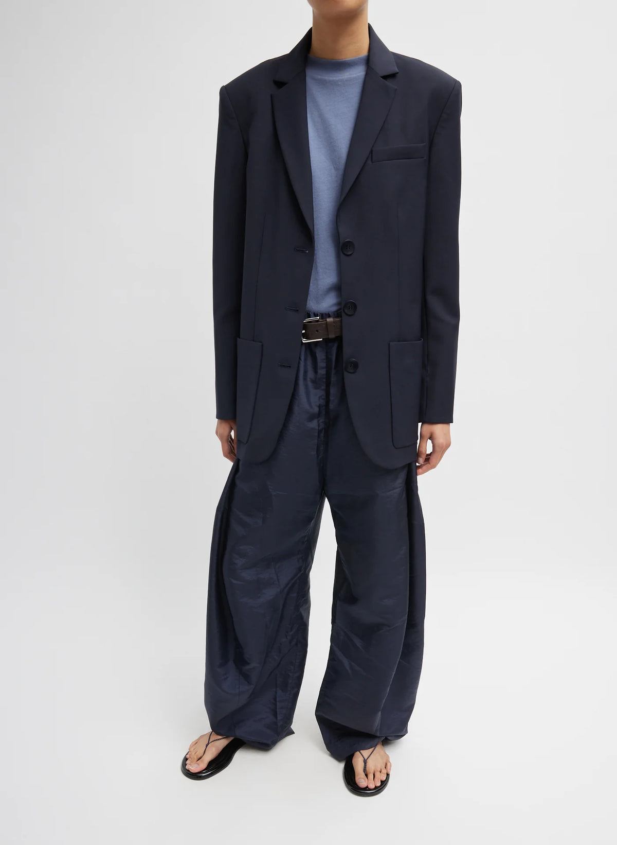Tibi Crispy Nylon Winslow Pant - Navy