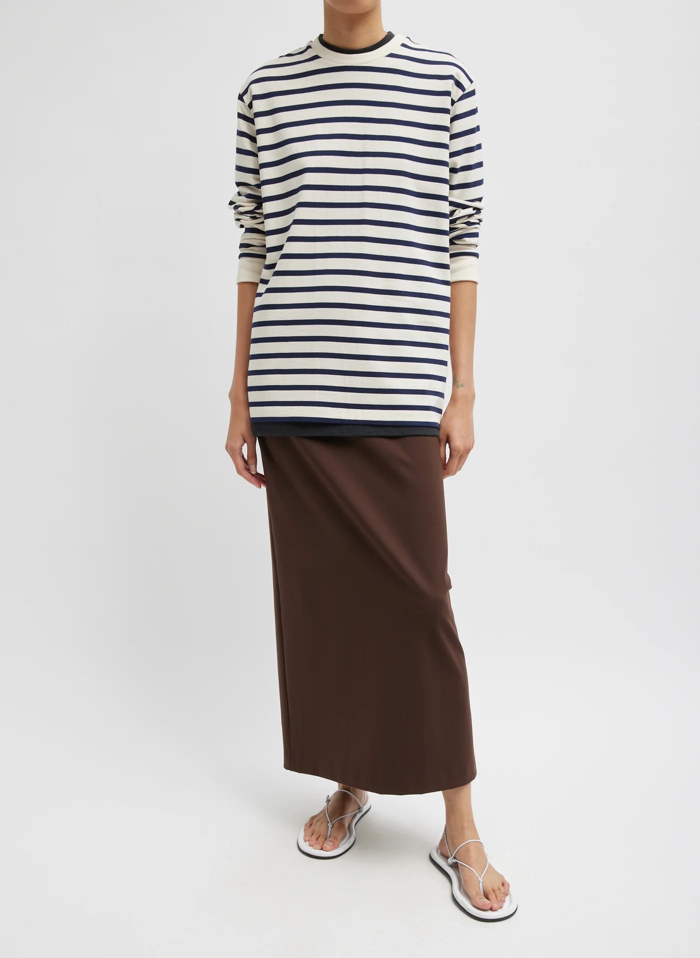 Tibi Striped Perfect Unisex Long Sleeve T-Shirt