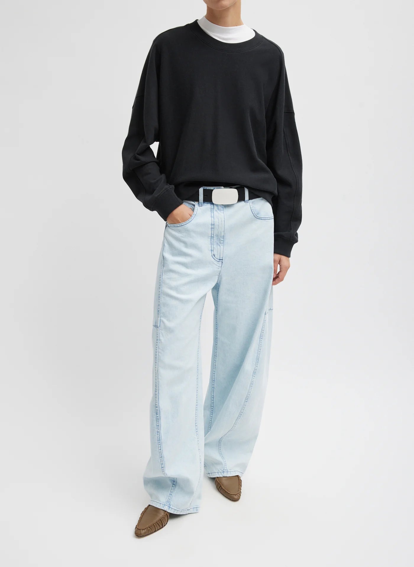 Tibi Light Weight Sweatshirting Crewneck Sweatshirt