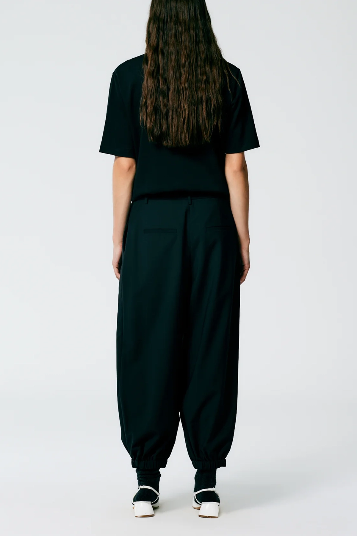 Tibi Tropical Wool Pleated Long Balloon Pant