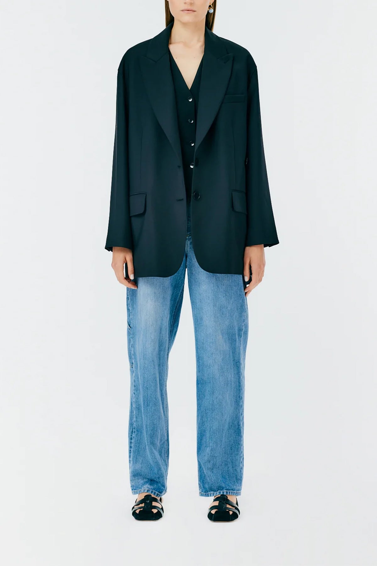 Tibi Tropical Wool Liam Blazer