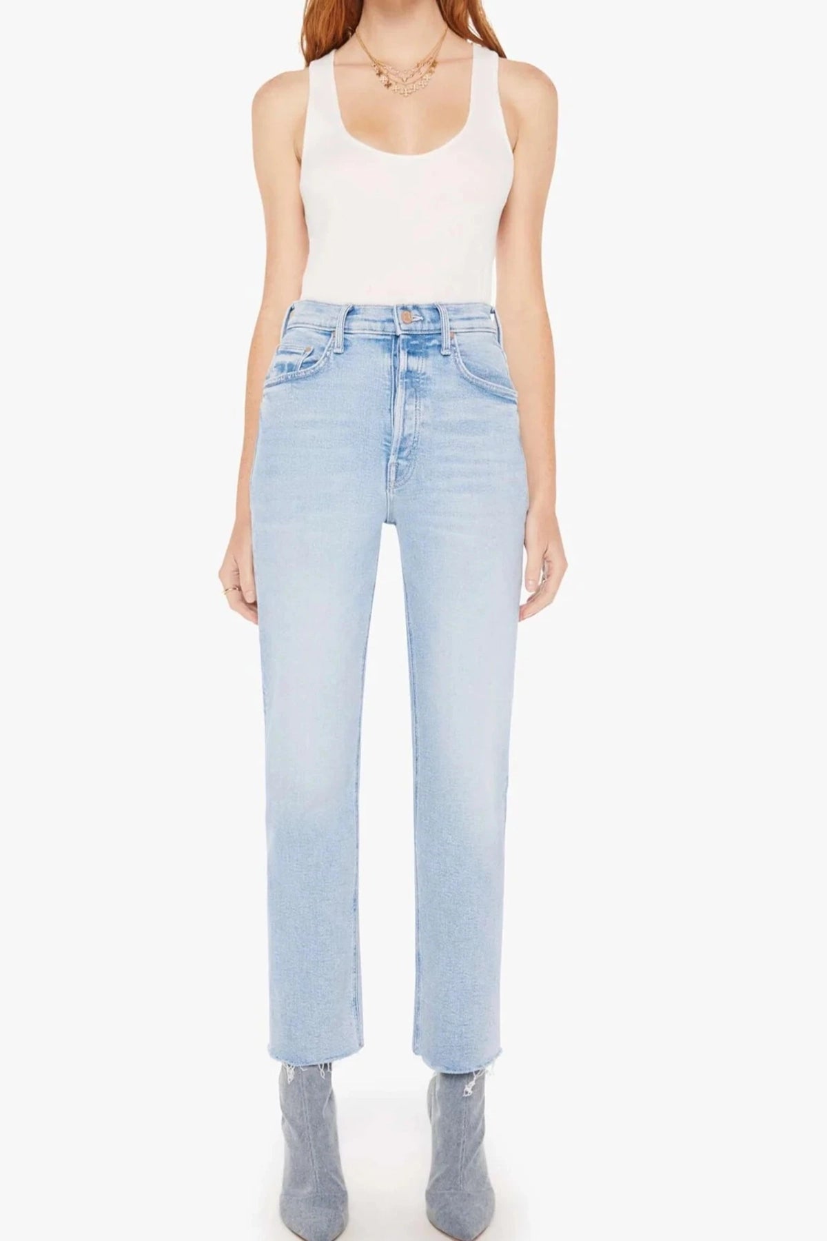 Vaqueros deshilachados hasta los tobillos Mother The Tripper