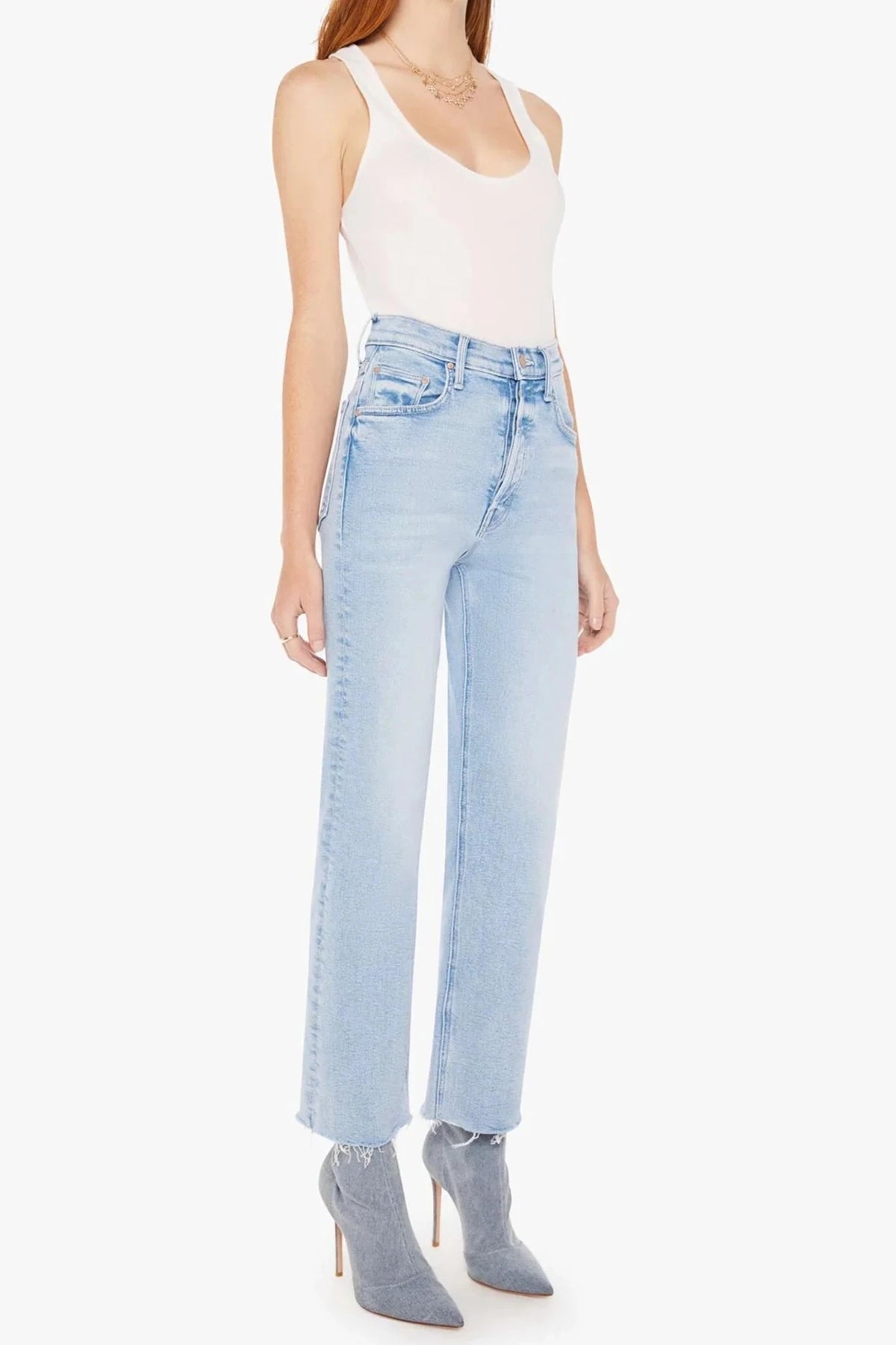 Vaqueros deshilachados hasta los tobillos Mother The Tripper