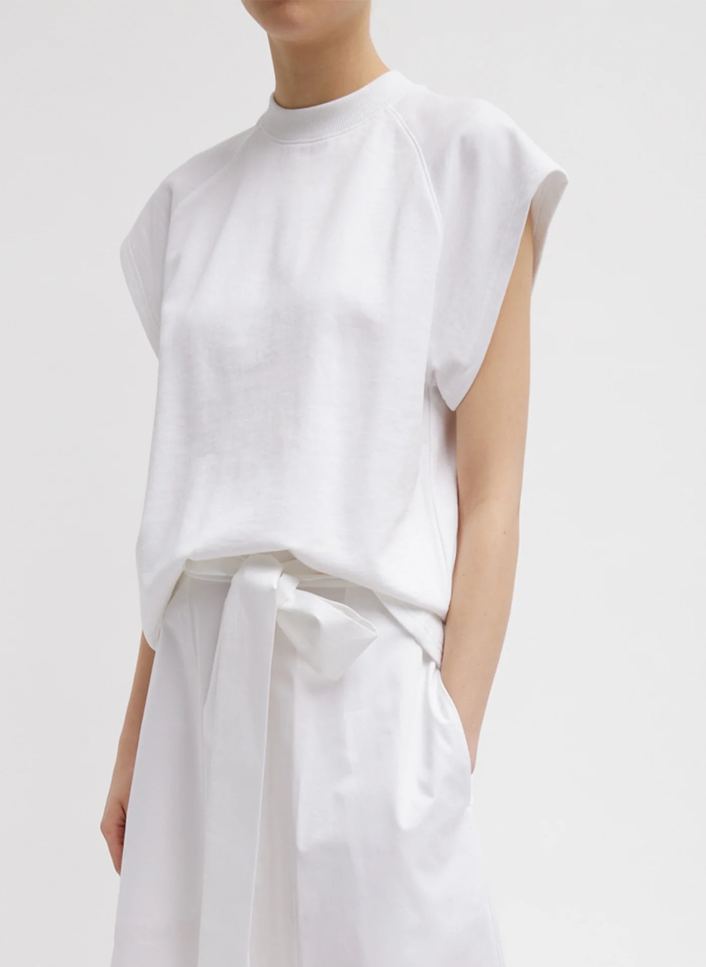 Tibi Light Weight Sweatshirting Sleeveless Easy Top