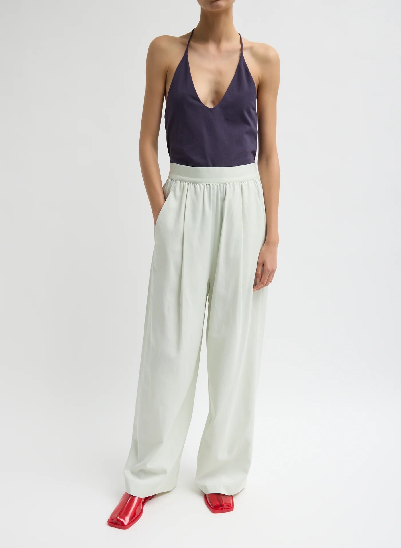 Tibi Drapey Suiting Marit Pull On Pant