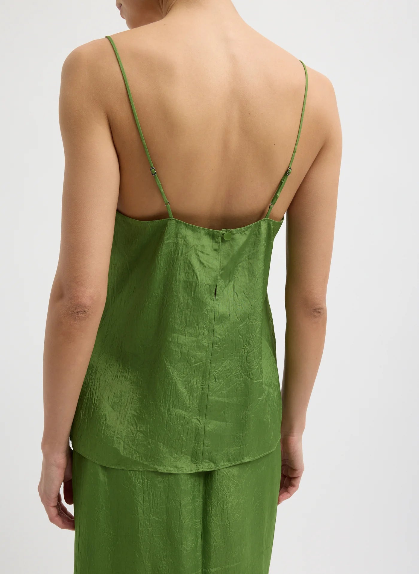 Camiseta de tirantes de acetato arrugado de verano Tibi