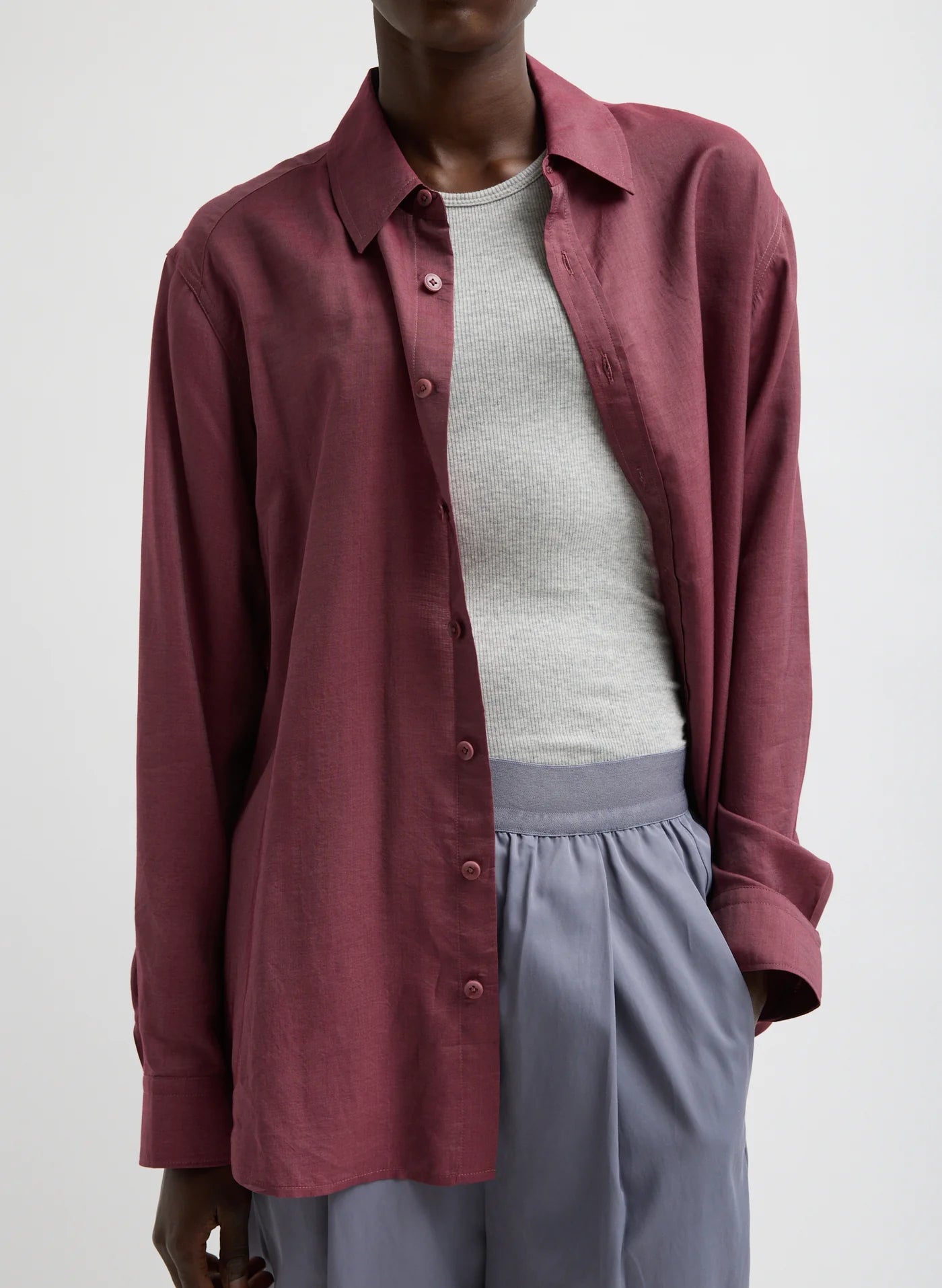 Chemise slim homme Tibi Silk Voile Charlie