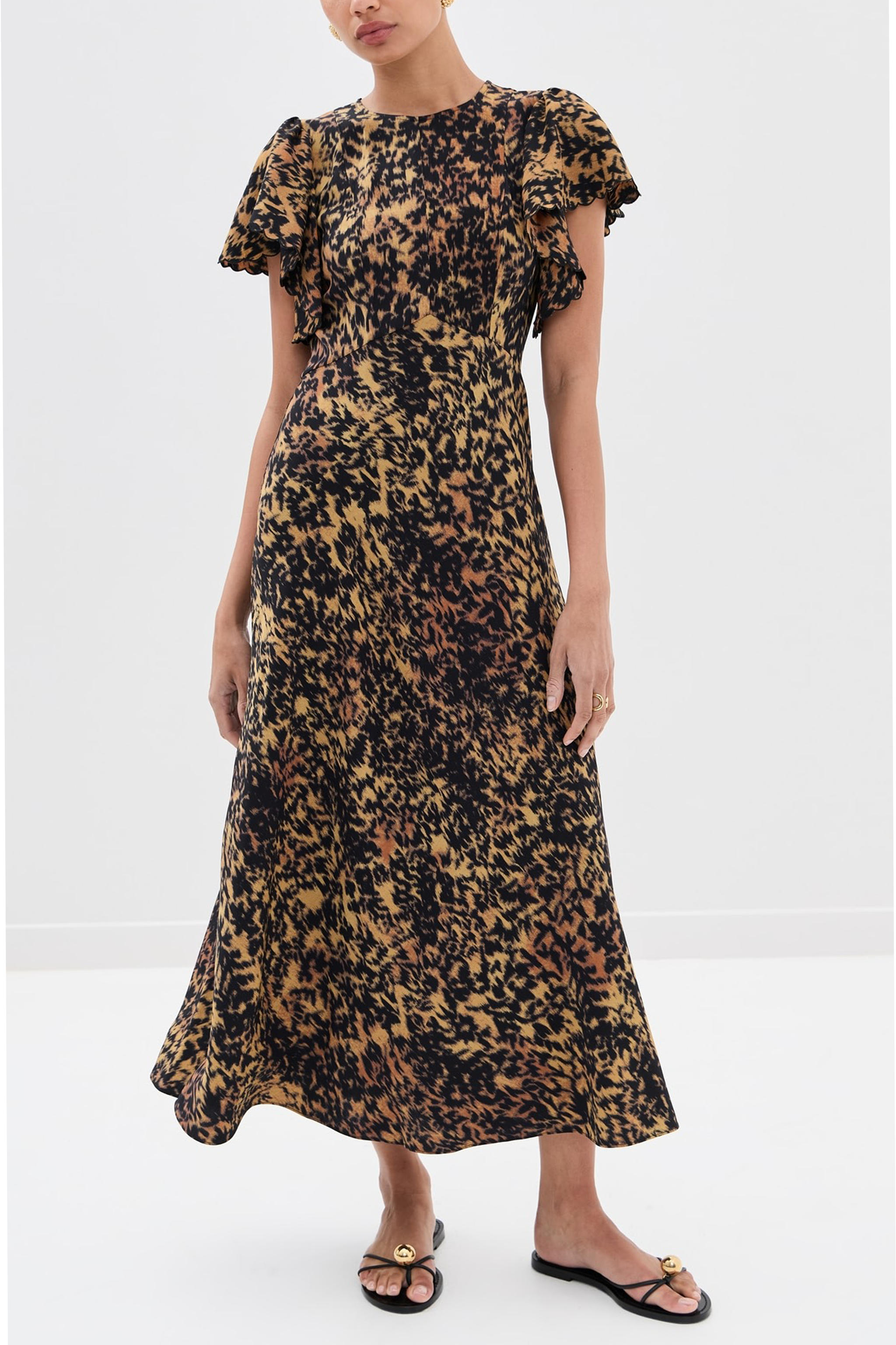 Ulla Johnson Blithe Flutter Sleeve Midi Dress