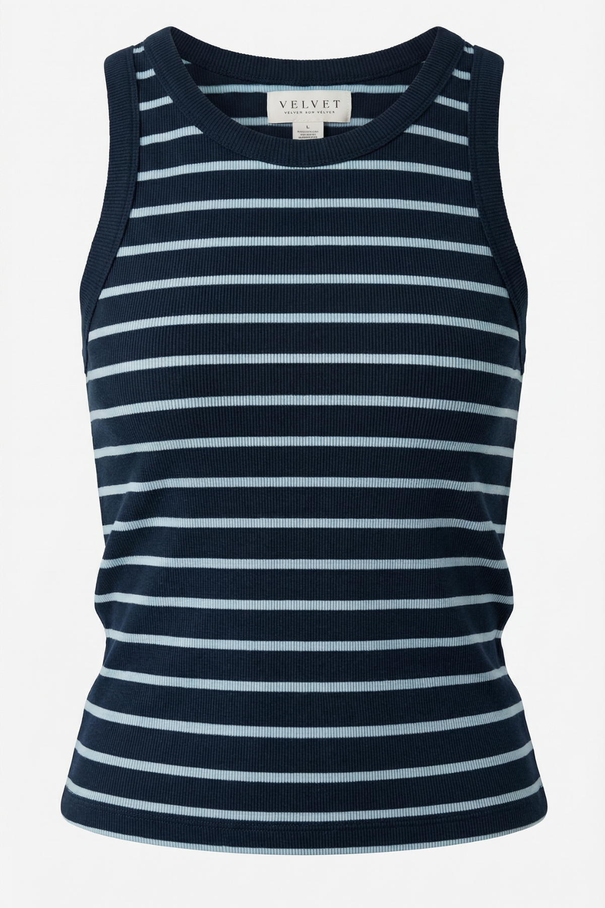 Velvet Morie Stripe Rib & Poplin Mix Media Top