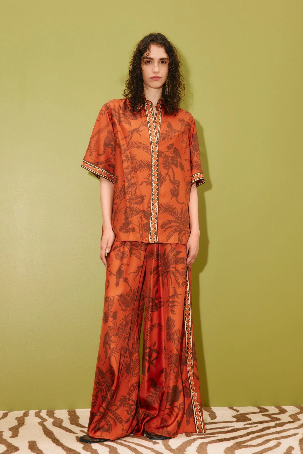 Chemise en soie ALEMAIS Monkey Dance