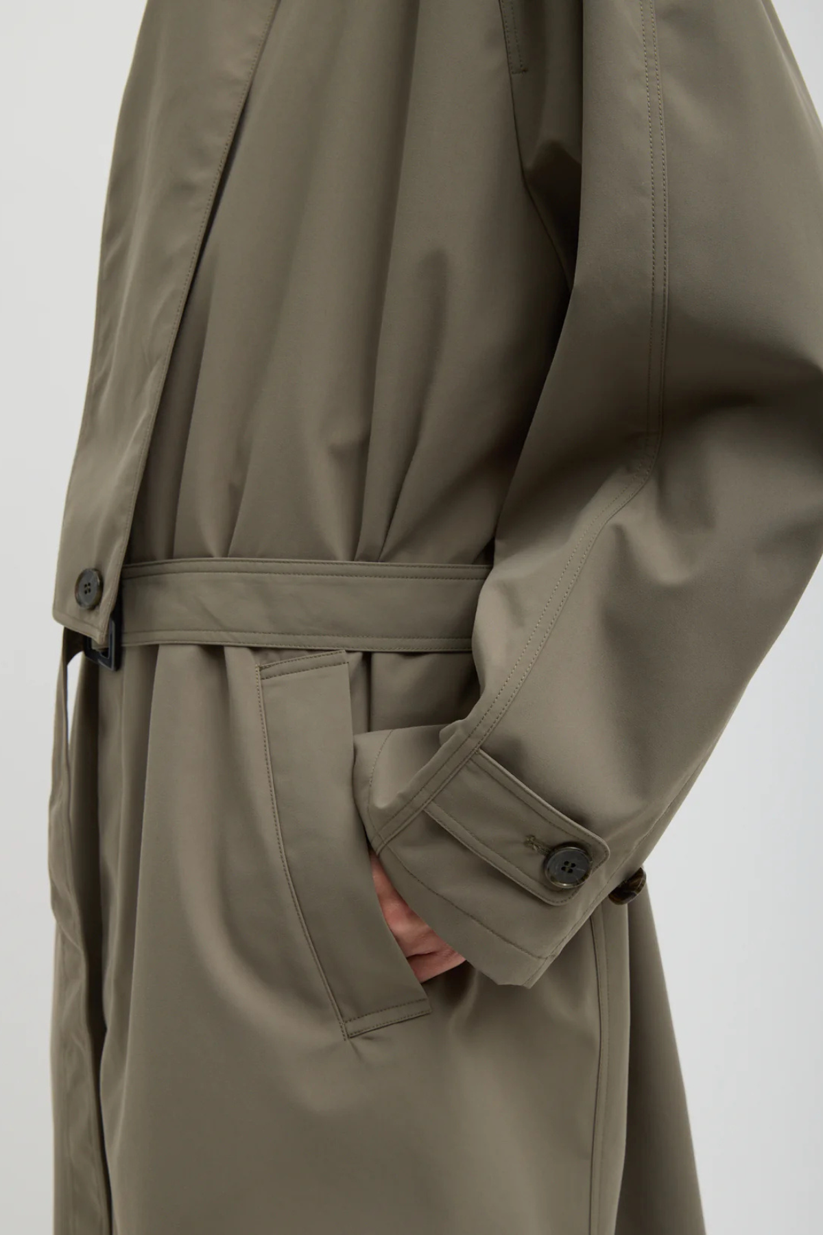 Tibi Double Collar Frank Trench - Dark Hazelnut