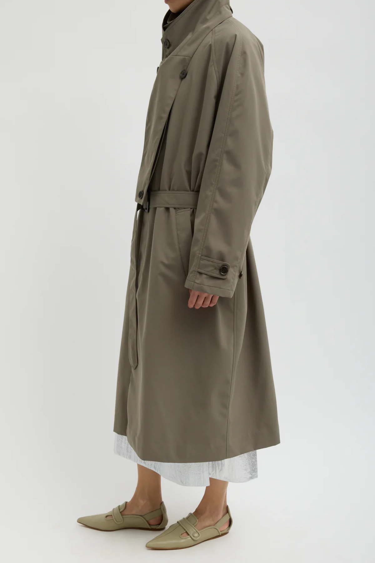 Tibi Double Collar Frank Trench