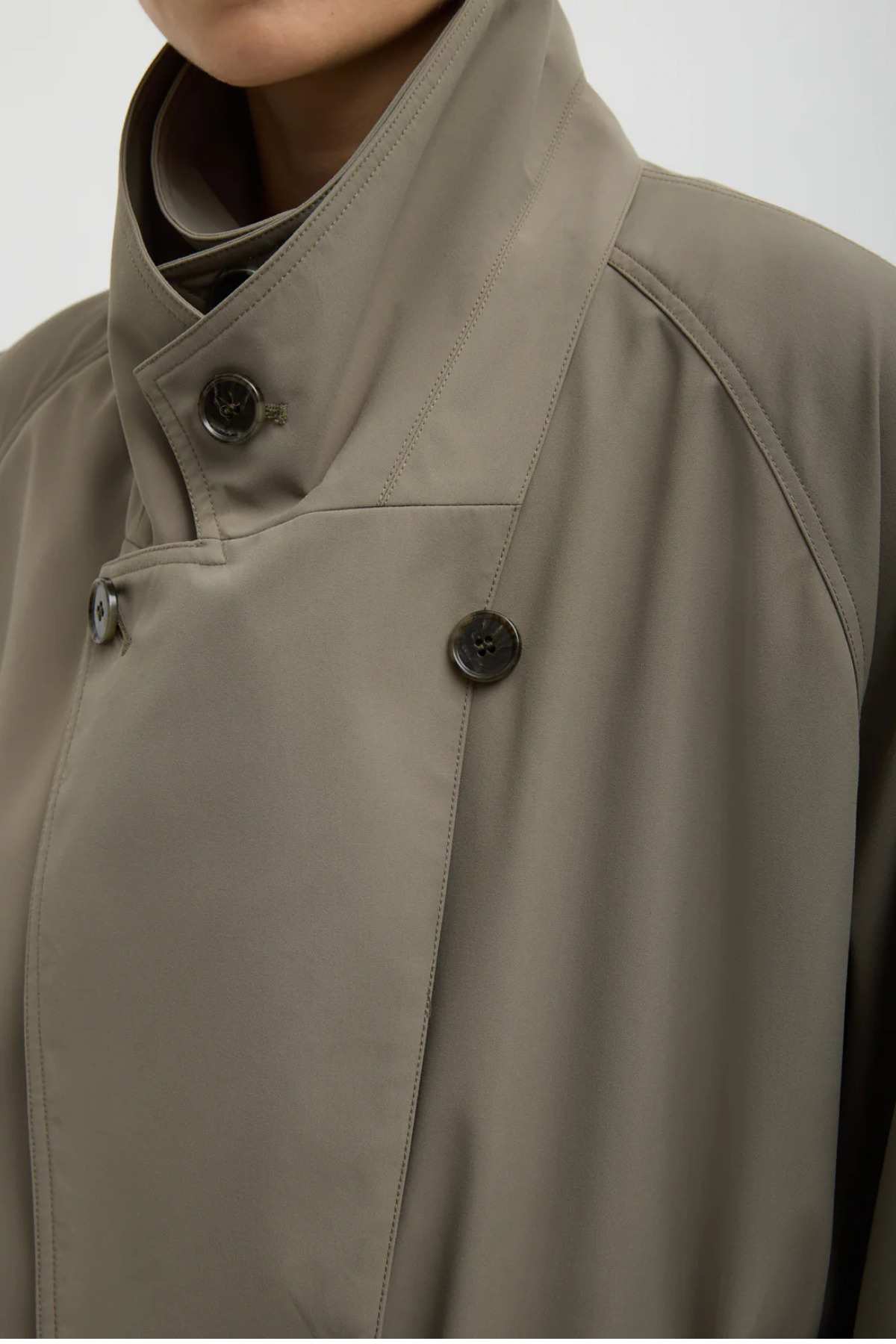 Tibi Double Collar Frank Trench - Dark Hazelnut