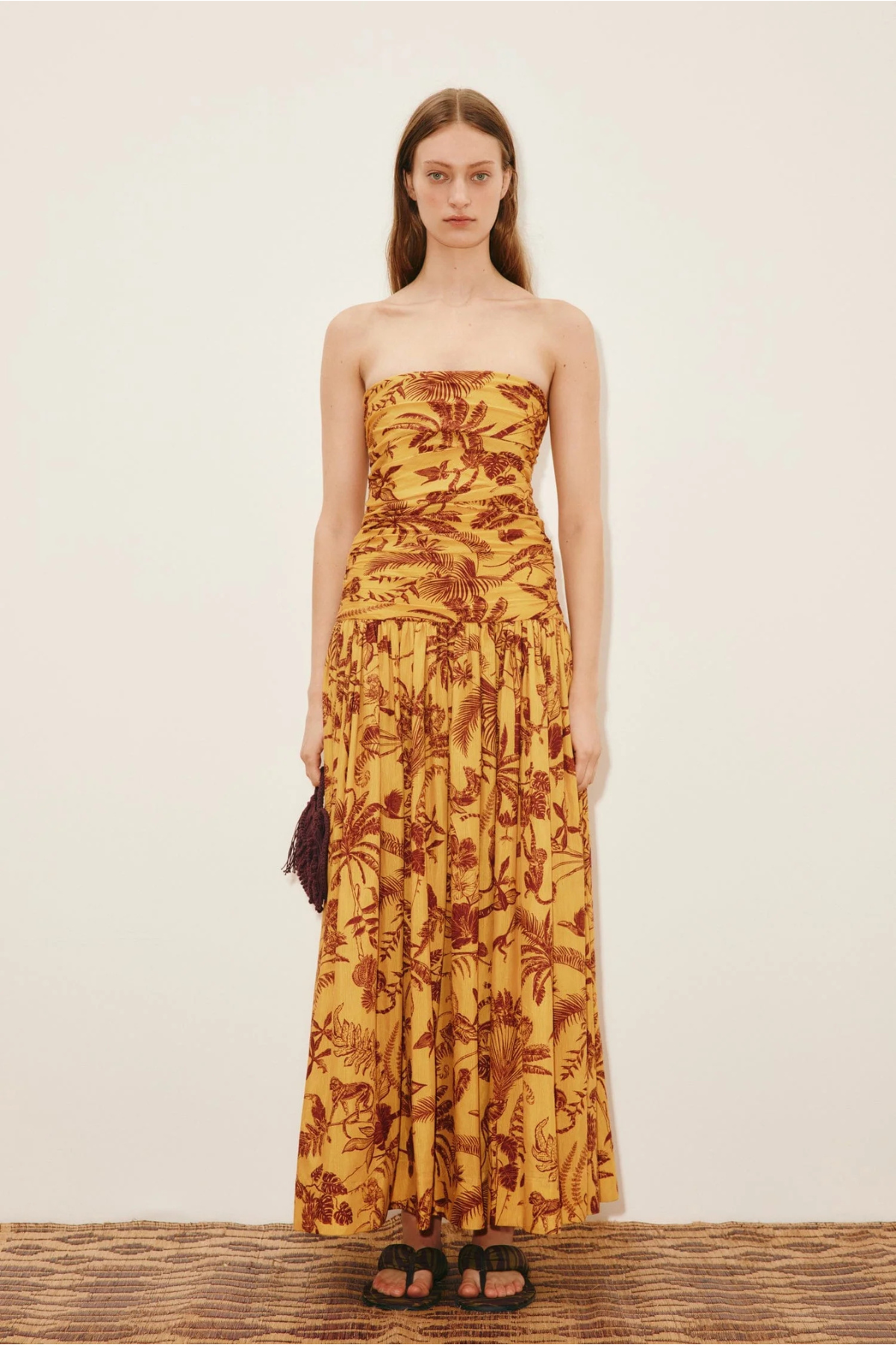 Alémais Banana Blossom Ruched Gown