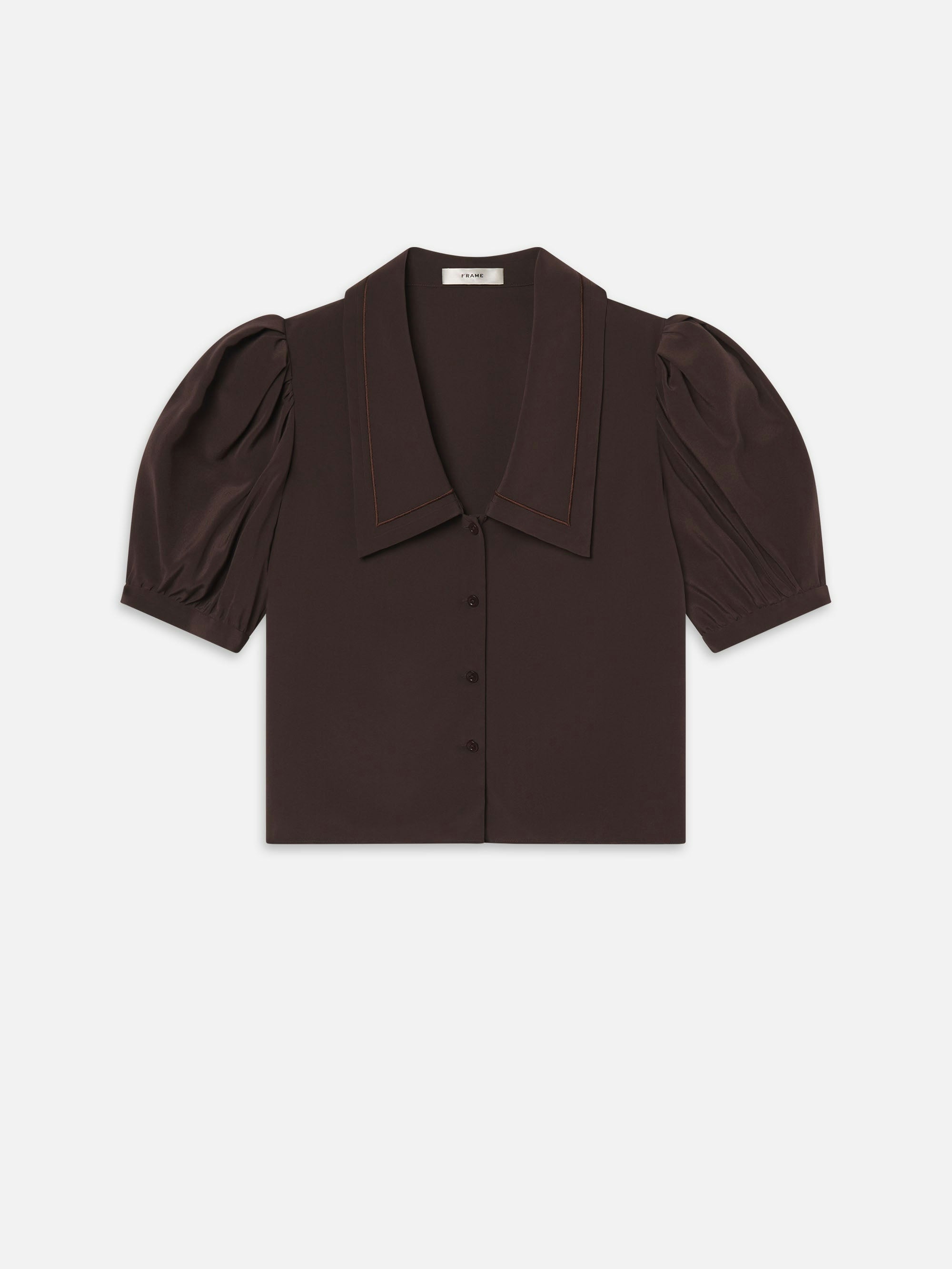 Frame The Silk Prim Short Sleeve Blouse