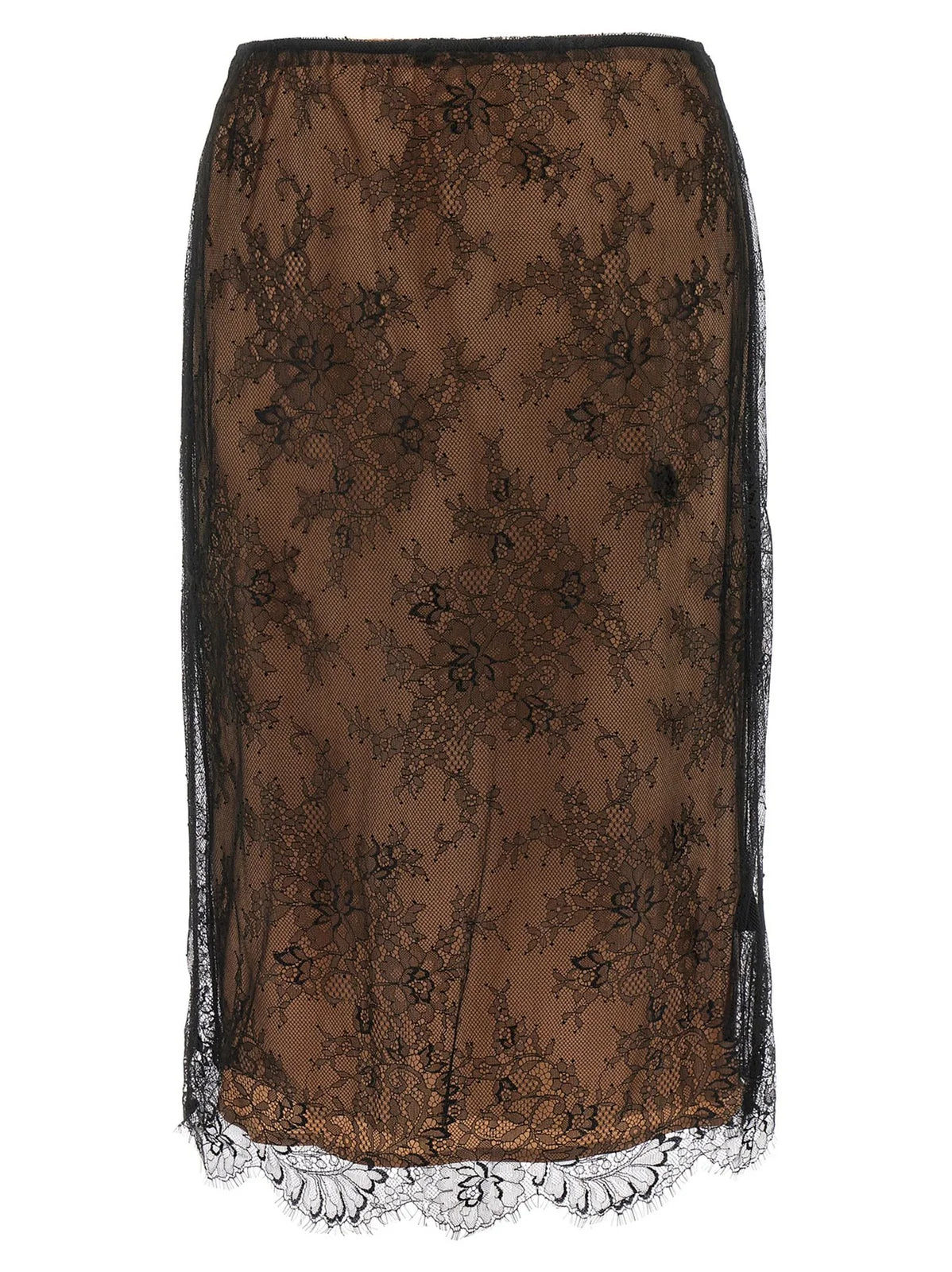 Self-Portrait Black Lace Midi Skirt