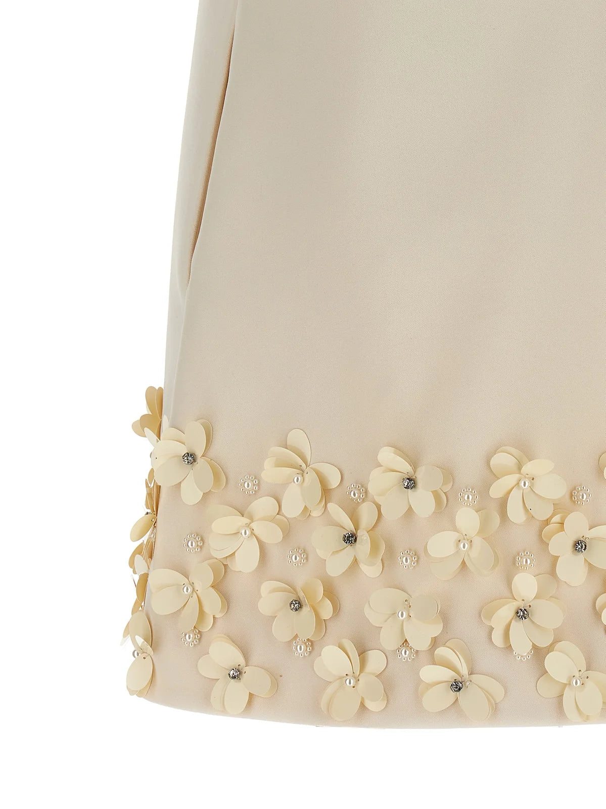 Self-Portrait Cream Crepe 3D Sequin Mini Dress