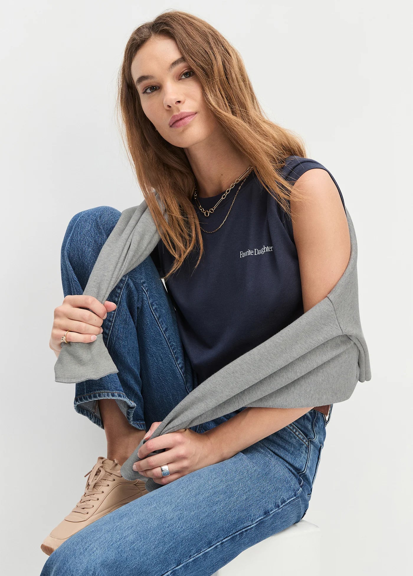 Favorite Daughter Cropped Logo Tee