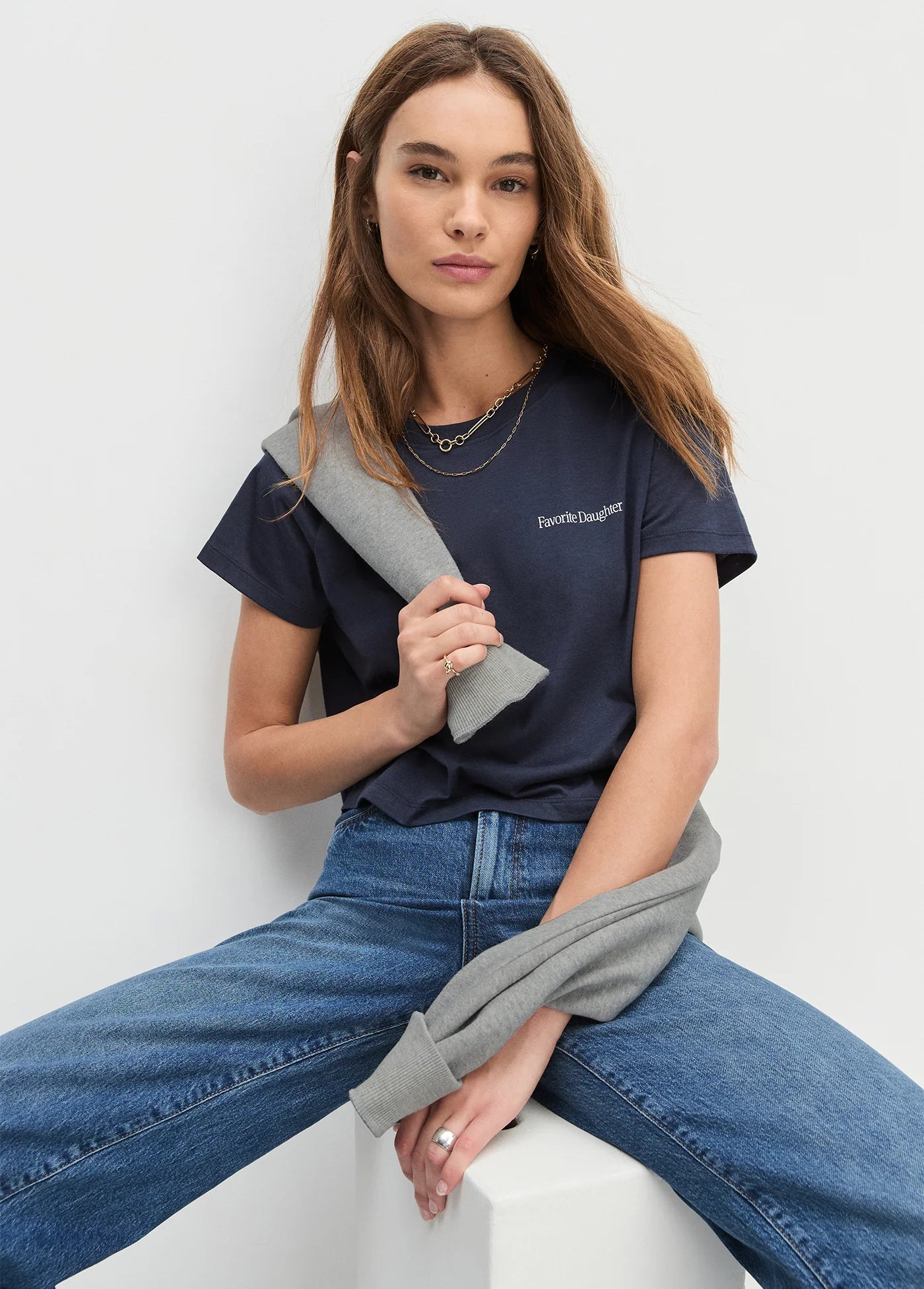 Favorite Daughter Cropped Logo Tee