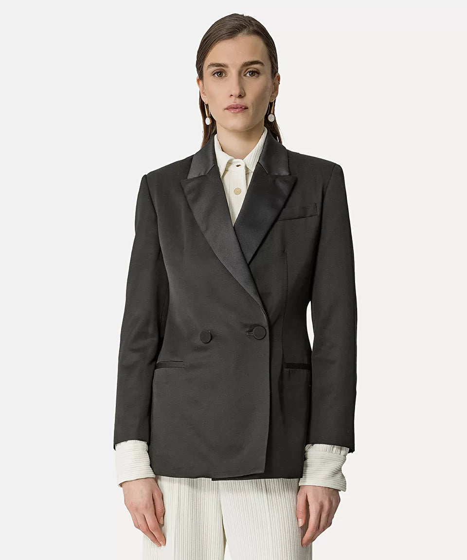 Forte Forte Viscose Wool Faille Tuxedo Jacket Satin Lapels