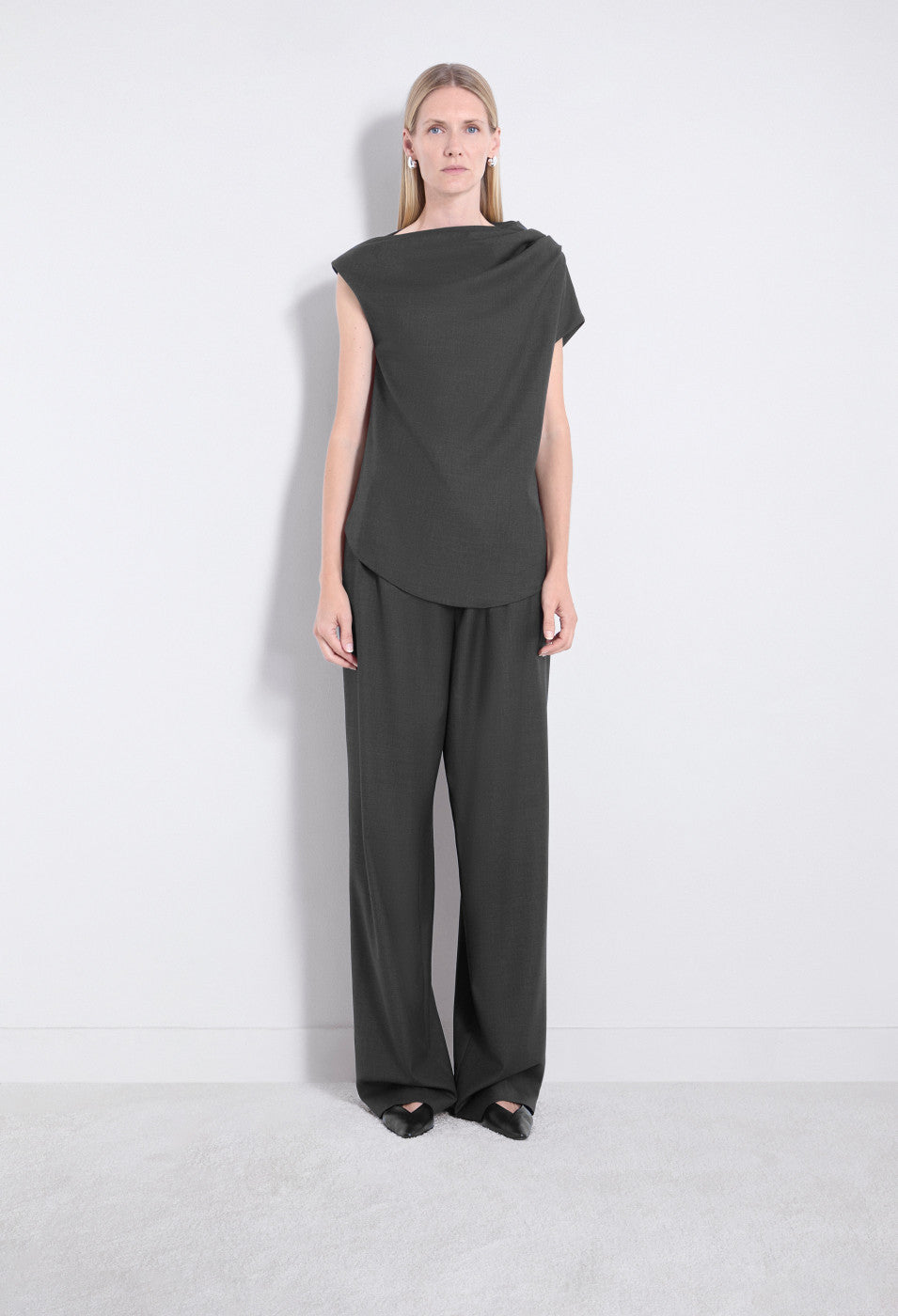 Loulou de Saison Lyra Draped Sleeveless Blouse