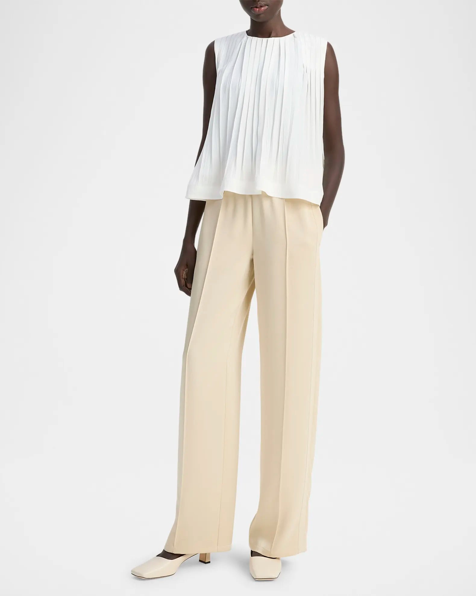 Vince Mid Rise Side Strap Pull-On Pant