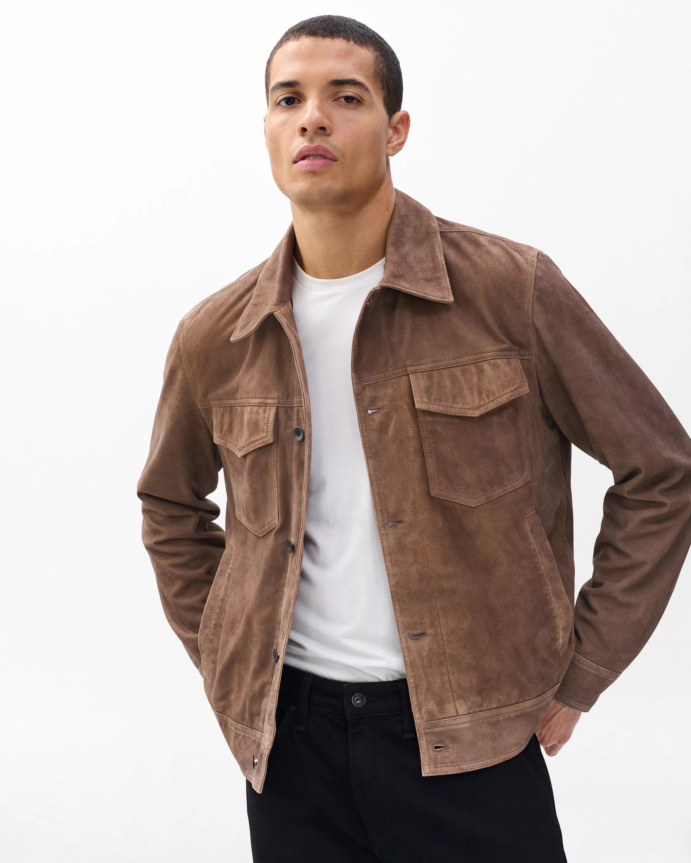 Chaqueta de camionero de ante rb para hombre de Rag & Bone