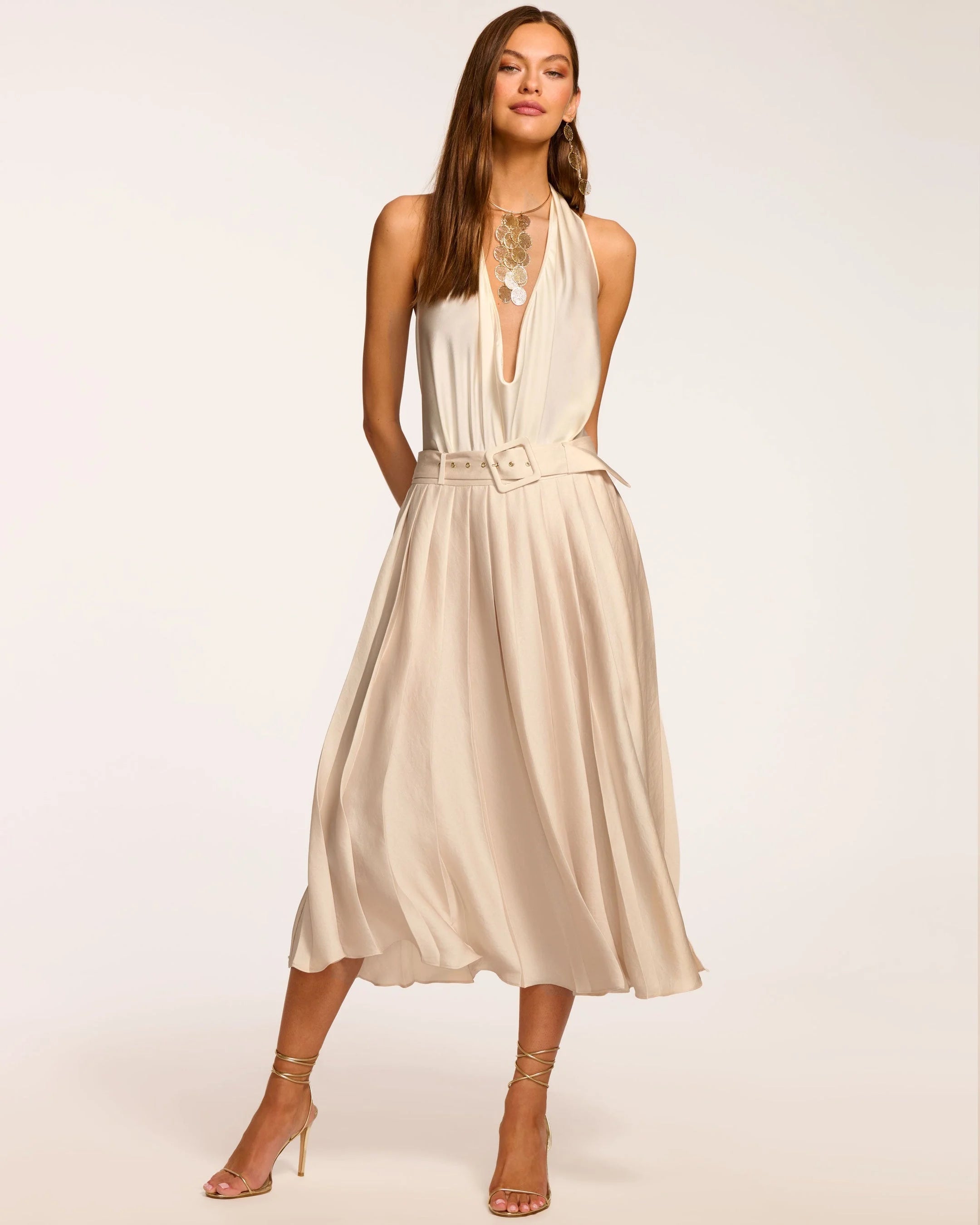 Ramy Brook Abigayle Pleated Midi Skirt