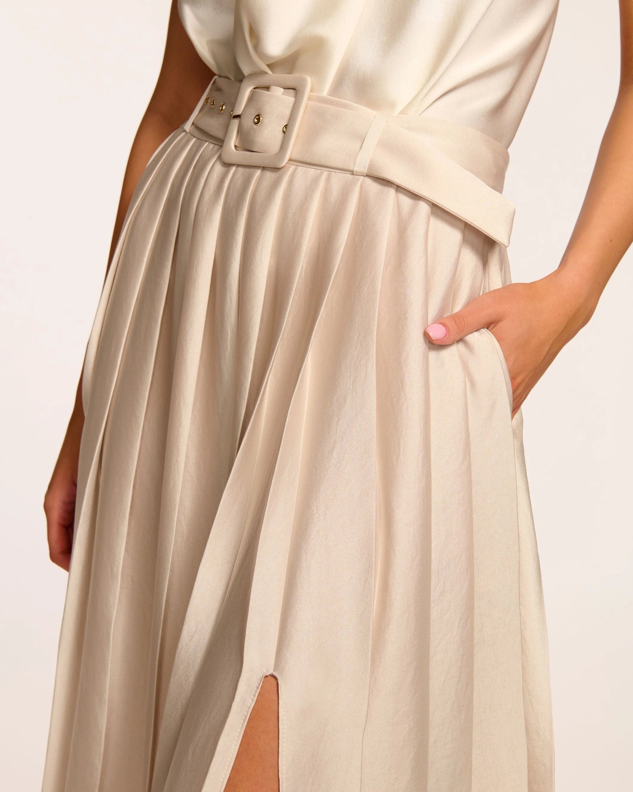 Ramy Brook Abigayle Pleated Midi Skirt