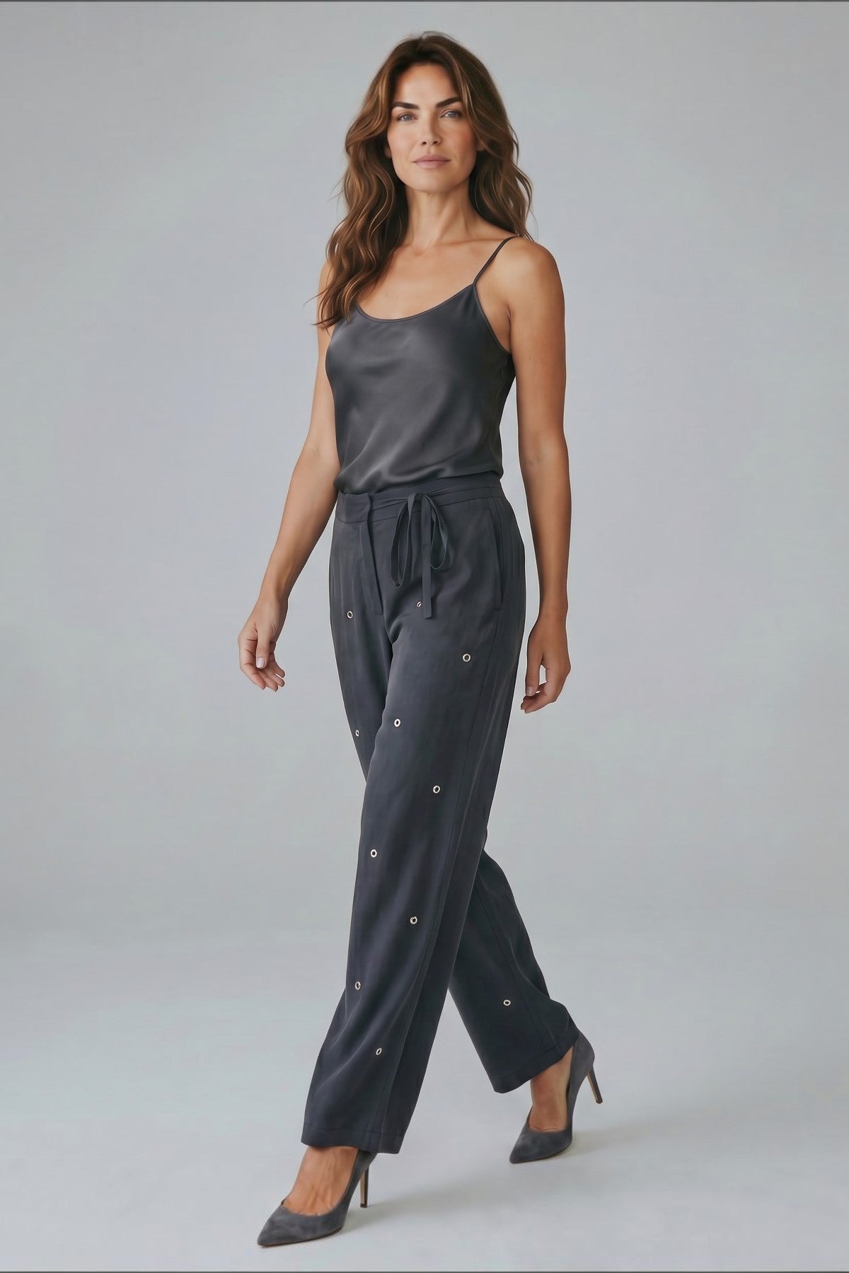 Uli Shneider Tec Silk Eyelot Slacks - Black