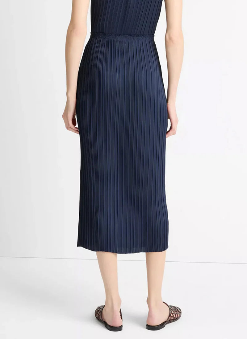 Vince Pleated Straight Pull On Skirt