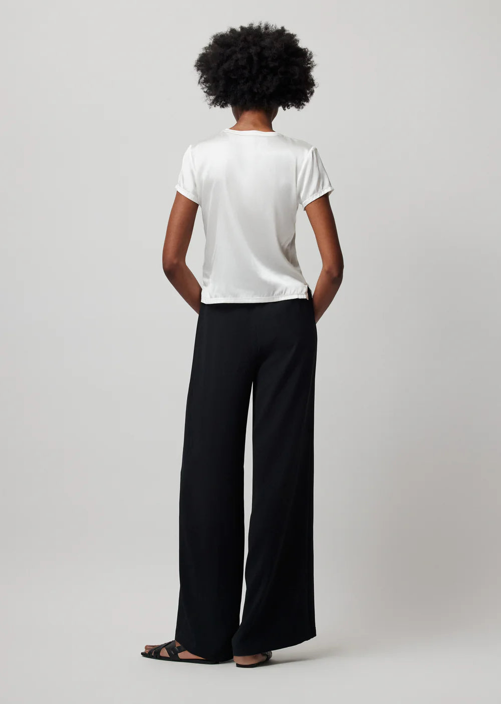 Camiseta de cuello redondo de mezcla de seda ATM