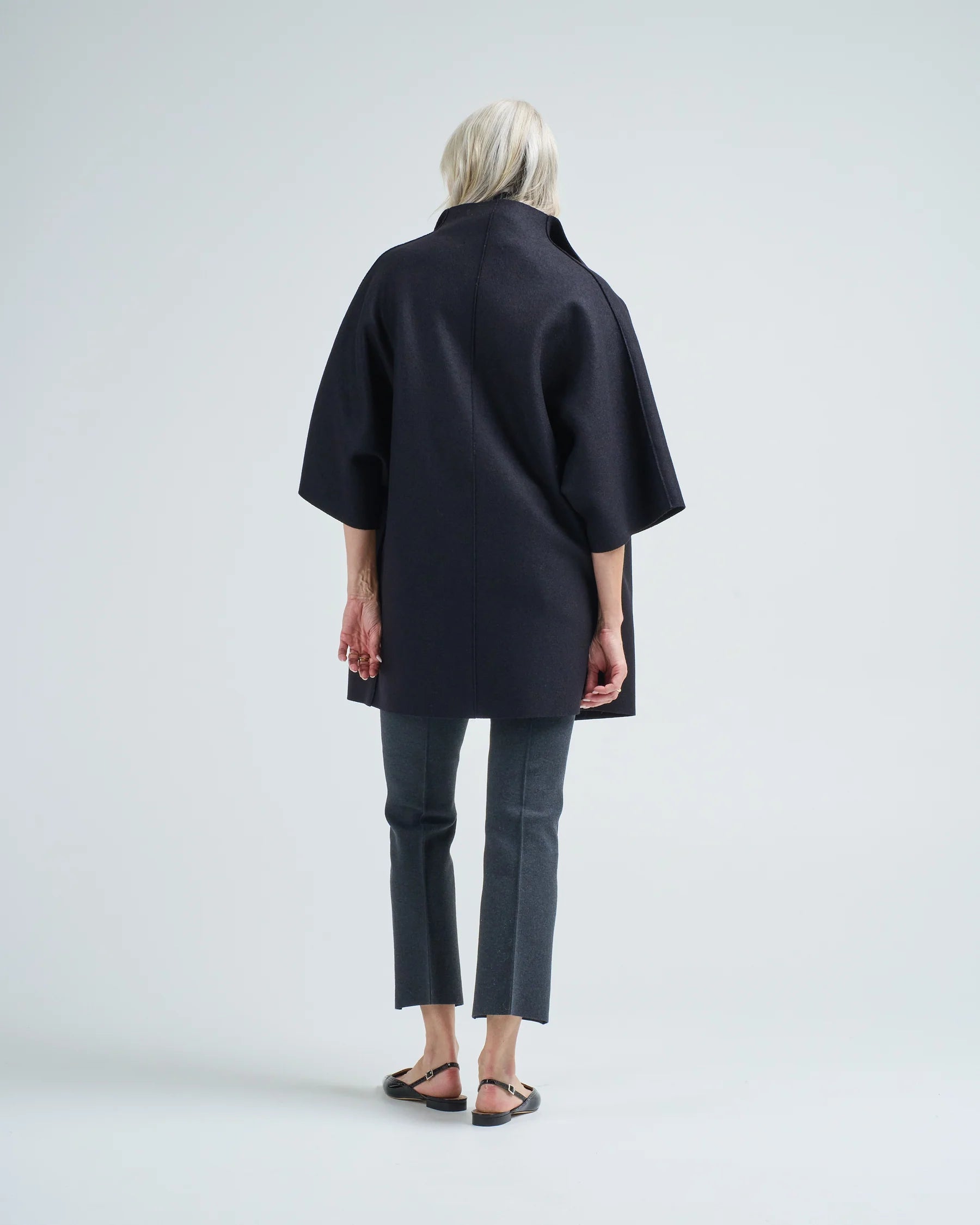 Harris Wharf Kimono Mantle Pressed Wool