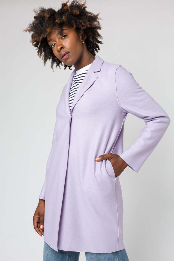 Lilac on sale duster coat