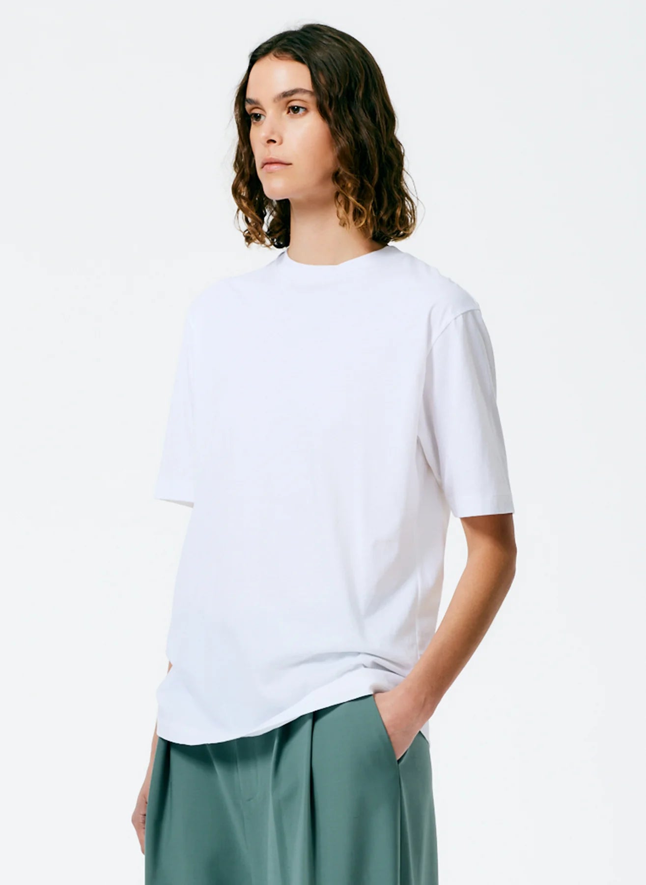 Tibi Tshirt Program Mock Neck Unisex T